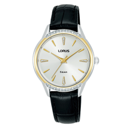 Reloj Lorus Mujer RG260YX9 Piel Negra Acero Bicolor Dorado Analógico