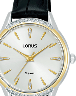 Reloj Lorus Mujer RG260YX9 Piel Negra Acero Bicolor Dorado Analógico