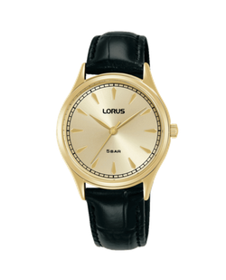 Reloj Lorus Mujer RG298YX9 Piel Negra Acero Dorado Analógico
