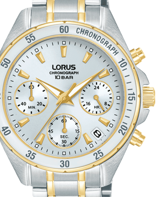 Reloj Lorus Mujer RT360LX9 Cronógrafo Acero Bicolor Dorado Analógico