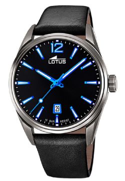Lotus herenhorloge 18685/6 blauw leer
