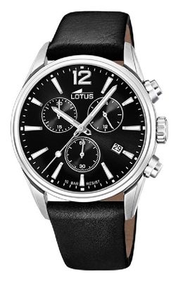 Lotus herenhorloge 18691/3 zwart leer