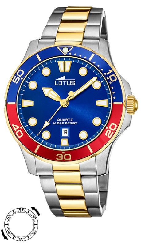 Relógio masculino Lotus 18760/4 bicolor prata dourado