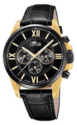 Relógio masculino Lotus 18882/1 couro preto
