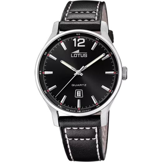 Relógio masculino Lotus 18954/3 couro preto