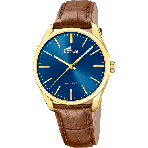 Reloj Lotus Hombre 19067/2 Piel Marrón Acero Dorado Analógico