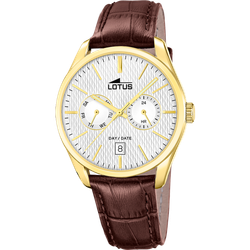 Reloj Lotus Hombre 19075/1 Piel Marrón Acero Dorado Analógico