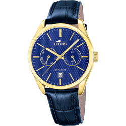 Reloj Lotus Hombre 19075/2 Piel Azul Acero Dorado Analógico