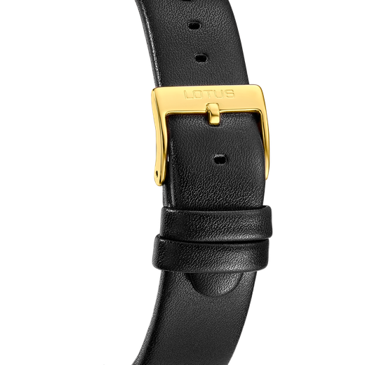 Reloj Lotus Hombre 19079/1 Piel Negra Acero Dorado Analógico