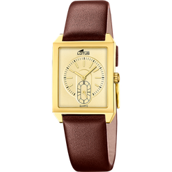Reloj Lotus Hombre 19079/2 Piel Marrón Acero Dorado Analógico