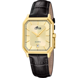 Reloj Lotus Hombre 19081/3 Piel Negra Acero Dorado Analógico