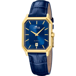 Reloj Lotus Hombre 19081/4 Piel Azul Acero Dorado Analógico
