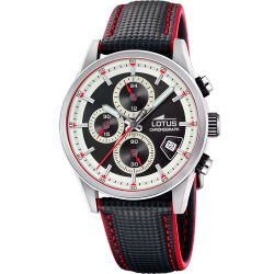 Reloj Lotus Hombre 19085/1 Acero Piel Negra Analógico