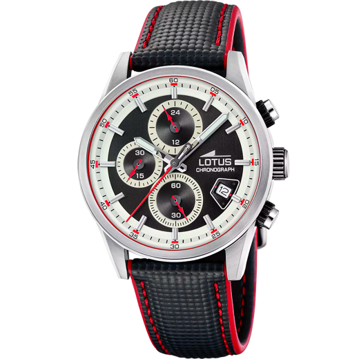 Reloj Lotus Hombre 19085/1 Acero Piel Negra Analógico