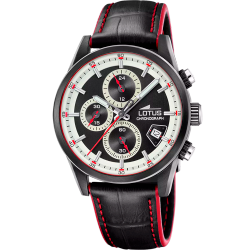 Reloj Lotus Hombre 19089/1 Acero Negro Piel Negra Analógico