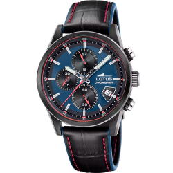 Reloj Lotus Hombre 19089/2 Acero Negro Piel Negra Analógico