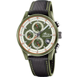 Reloj Lotus Hombre 19091/1 Acero Verde Piel Negra Analógico