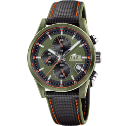 Reloj Lotus Hombre 19091/3 Acero Verde Piel Negra Analógico