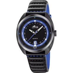 Reloj Lotus Hombre 19099/3 Acero Negro Piel negra bicolor azul Analógico