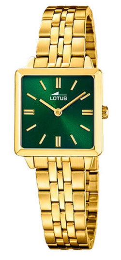 Reloj Lotus Mujer 19011/3 Acero Cuadrado Dorado Con Pulsera
