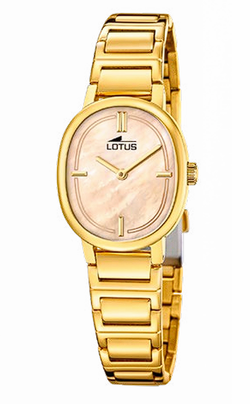Reloj Lotus Mujer 19013/2 Acero Dorado Ovalado Con Pulsera