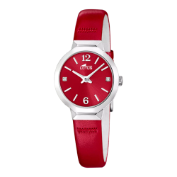 Reloj Lotus Mujer 19027/3 Piel Roja Acero Plateado