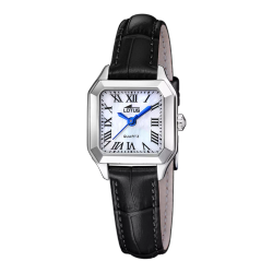 Reloj Lotus Mujer 19035/1 Piel Negra Acero Plateado
