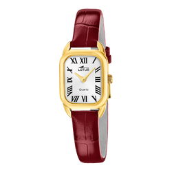 Reloj Lotus Mujer 19042/1 Piel Burdeos Acero Dorado Analógico