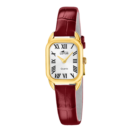 Reloj Lotus Mujer 19042/1 Piel Burdeos Acero Dorado Analógico