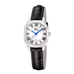 Reloj Lotus Mujer 19044/1 Piel Negra Acero Plateado