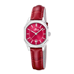 Reloj Lotus Mujer 19044/4 Piel Roja Acero Plateado