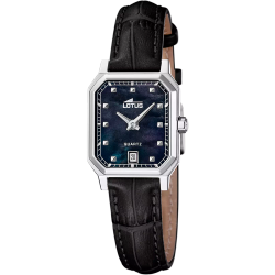 Reloj Lotus Mujer 19082/3 Acero Piel Negra Analógico