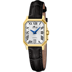 Reloj Lotus Mujer 19083/1 Piel Negra Acero Dorado Analógico