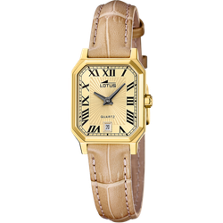 Reloj Lotus Mujer 19083/2 Piel Marrón Claro Acero Dorado Analógico