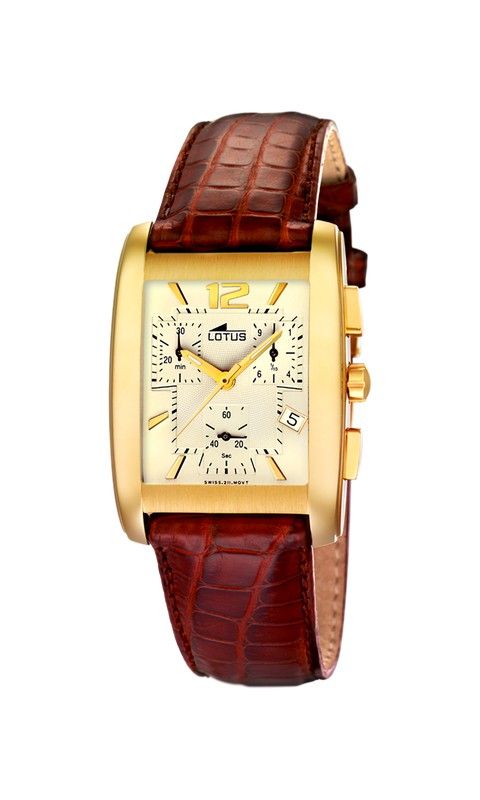 Reloj Lotus Oro 18kts Hombre 611/1 Piel Marrón