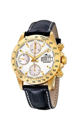 Reloj Lotus Oro 18kts Hombre 651/1 Piel Negra