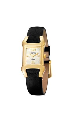 Reloj Lotus Oro 18kts Mujer 171/1 Piel Negra