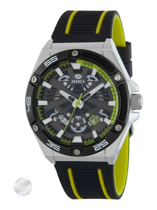 Reloj Marea Hombre B35376/4 Sport Negro Bicolor Verde Acero Analógico