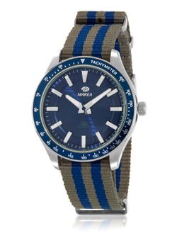 Reloj Marea Hombre B41367/2 Nylon Gris Bicolor Azul Solar