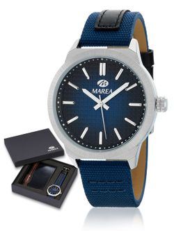 Reloj Marea Hombre B54283/2 Nylon Azul + Billetera