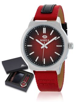 Reloj Marea Hombre B54283/3 Nylon Rojo + Billetera