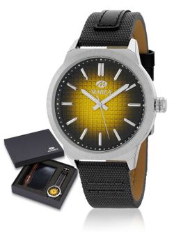 Reloj Marea Hombre B54283/4 Nylon Negro + Billetera