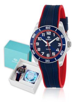 Reloj Marea Nińo B35373/2 Sport Azul Bicolor Rojo + Earphones
