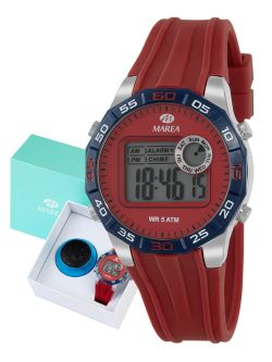 Marea Kids Watch B35383/5 Sports Red Steel Digital