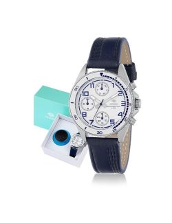 Marea Children's Watch B41430/1 Blue Leather Steel Analog Chronograph
