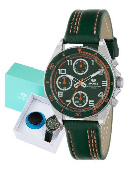 Marea Children's Watch B41430/4 Green Leather Steel Analog Chronograph
