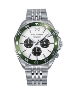 Reloj Mark Maddox Hombre HM1024-07 Acero Plateado Cronógrafo Analógico