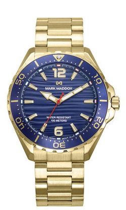 Reloj Mark Maddox Hombre HM1039-95 Acero Dorado Analógico