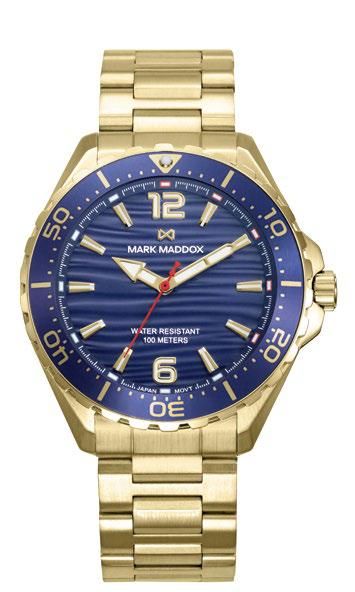 Reloj Mark Maddox Hombre HM1039-95 Acero Dorado Analógico