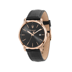 Reloj Maserati Hombre R8851118019 Piel Negra Acero Rose Analógico